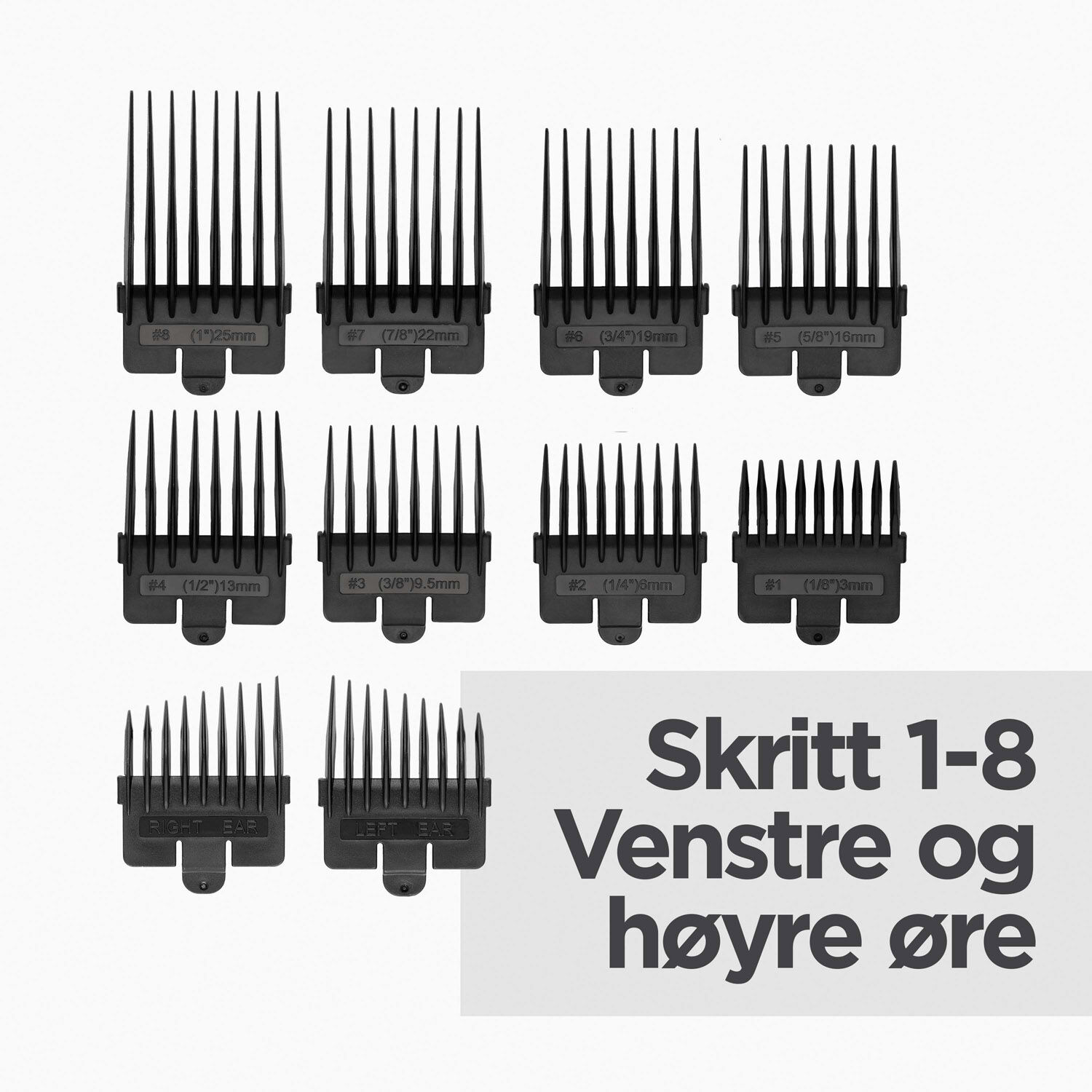 Skritt 1-8, Venstre og h&oslash;yre &oslash;re